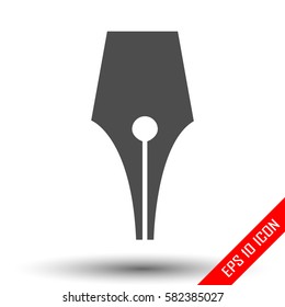 Pen icon. Shape of pen on isolated white background. Vector illustration.