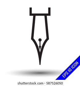 Pen icon. Shape of pen on isolated white background. Vector illustration.