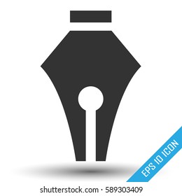 Pen icon. Shape of pen on isolated white background. Vector illustration.