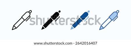 Pen icon sheet multiple style collection isolated vector