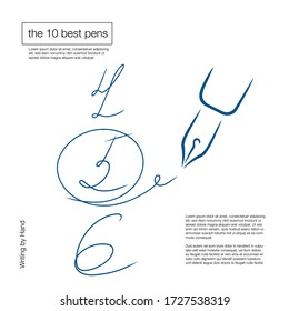 Pen icon, signature in the style of brush strokes. Number 5 is circled.