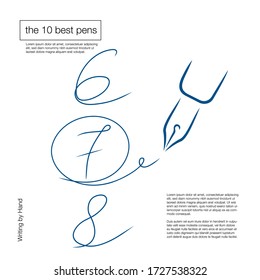Pen icon, signature in the style of brush strokes. Number 7 is circled.