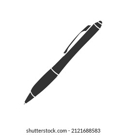 Pen Icon Silhouette Illustration. Education Information Write Vector Graphic Pictogram Symbol Clip Art. Doodle Sketch Black Sign.