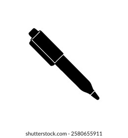 Pen icon silhouette vector illustration on white background