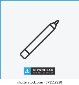 pen icon. Simple outline pen vector icon. On white background.
