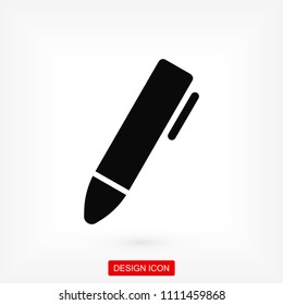 pen icon, stock vector illustration flat design