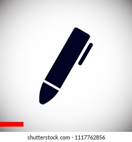 pen icon, stock vector illustration flat design