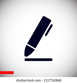 pen icon, stock vector illustration flat design