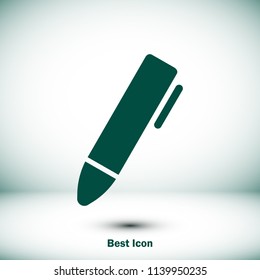 pen icon, stock vector illustration flat design