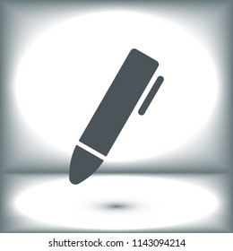 pen icon, stock vector illustration flat design