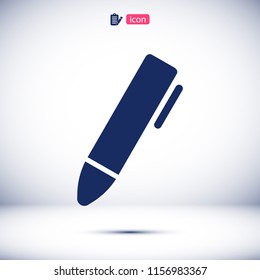 pen icon, stock vector illustration flat design