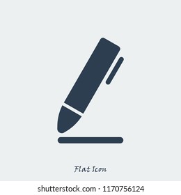 pen icon, stock vector illustration flat design
