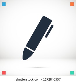 pen icon, stock vector illustration flat design