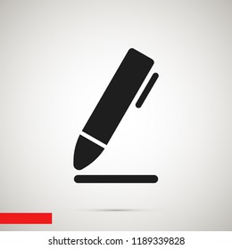 pen icon, stock vector illustration flat design