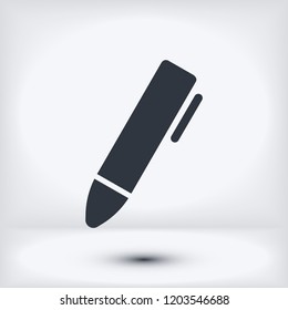 pen icon, stock vector illustration flat design