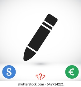 pen icon, stock vector illustration flat design