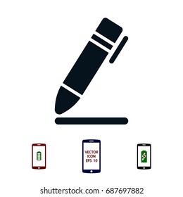 pen icon, stock vector illustration flat design