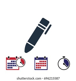 pen icon, stock vector illustration flat design