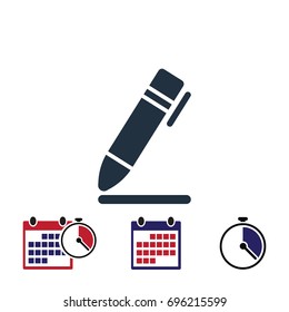 pen icon, stock vector illustration flat design