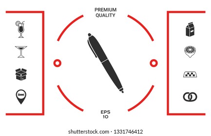 Pen icon symbol. Graphic elements for your design