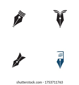 Plantilla de icono Pluma Diseño de ilustración Vector