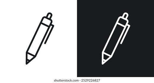 Pen icon in Thin line black color. flat simple vector symbols illustration.