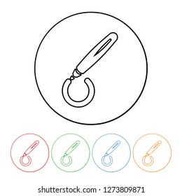 Pen icon in a thin line style vector signature & writing business symbol sign with four color variations vector illustration isolated on a white background
