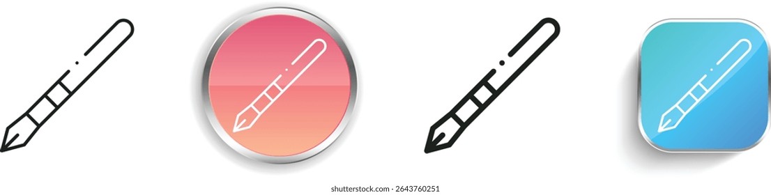 pen icon. Thin Linear, Regular and Button Style Design Isolated On White Background