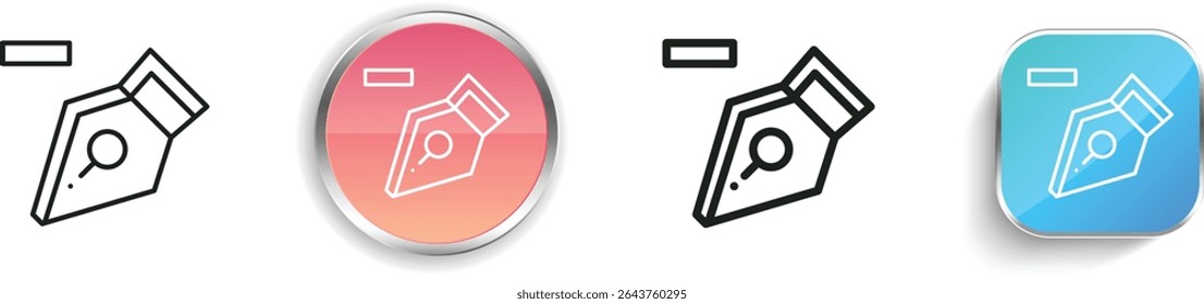pen icon. Thin Linear, Regular and Button Style Design Isolated On White Background
