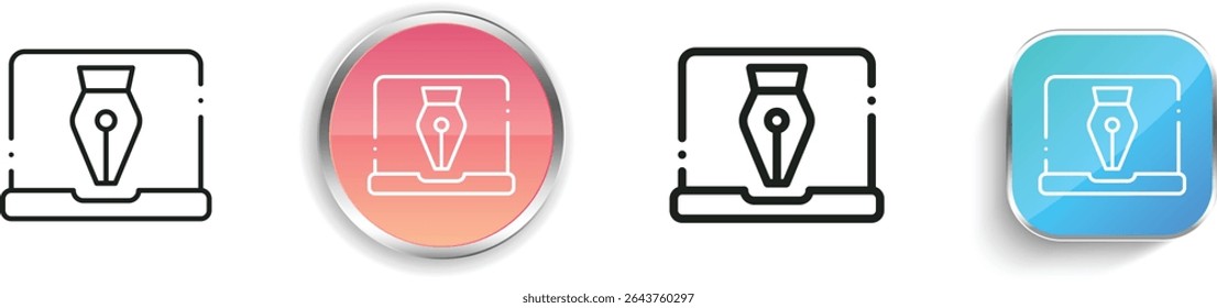 ícone abrir. Design fino, linear, regular e estilo botão isolado no fundo branco