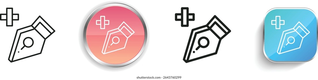 pen icon. Thin Linear, Regular and Button Style Design Isolated On White Background
