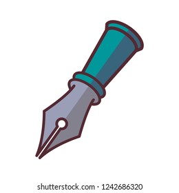 pen icon in trendy flat design 