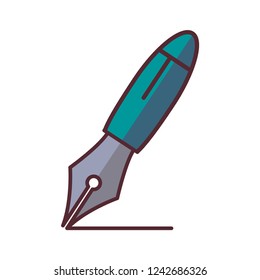 pen icon in trendy flat design 