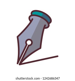pen icon in trendy flat design 