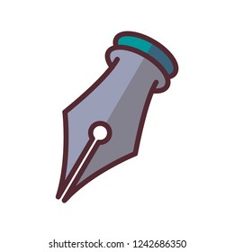 pen icon in trendy flat design 