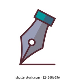 pen icon in trendy flat design 