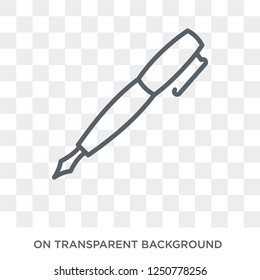 Pen icon. Trendy flat vector Pen icon on transparent background from E-learning and education collection. High quality filled Pen symbol use for web and mobile