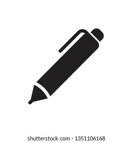 Pen icon in trendy glyph style design. Vector graphic illustration. Pen icon for website design, logo, ui. Vector file. EPS 10