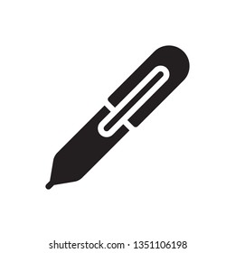 Pen icon in trendy glyph style design. Vector graphic illustration. Pen icon for website design, logo, ui. Vector file. EPS 10