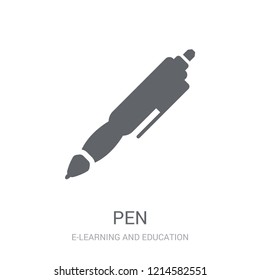 Pen icon. Trendy Pen logo concept on white background from E-learning and education collection. Suitable for use on web apps, mobile apps and print media.