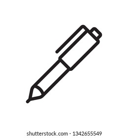 Pen icon in trendy outline style design. Vector graphic illustration. Pen icon for website design, logo, UI. Editable vector stroke. Pixel perfect.  EPS 10.