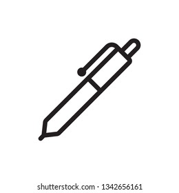 Pen icon in trendy outline style design. Vector graphic illustration. Pen icon for website design, logo, UI. Editable vector stroke. Pixel perfect.  EPS 10.