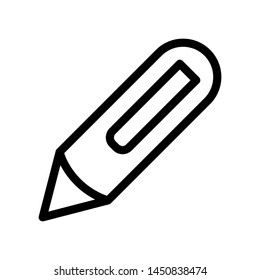 Pen icon vector , business template logo design emblem isolated illustration , outline solid background white