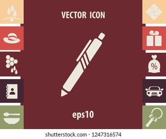 Pen icon, vector design element