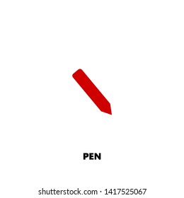 pen icon. pen vector design. sign design. red color