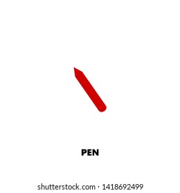 pen icon. pen vector design. sign design. red color