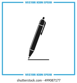 pen icon vector EPS 10, abstract sign to draw a line flat design, emphasize illustration modern isolated badge