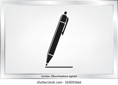 pen icon vector EPS 10, abstract sign to draw a line flat design, emphasize illustration modern isolated badge.