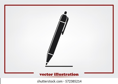 pen icon vector EPS 10, abstract sign to draw a line flat design, emphasize illustration modern isolated badge.