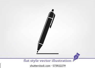 pen icon vector EPS 10, abstract sign to draw a line flat design, emphasize illustration modern isolated badge.